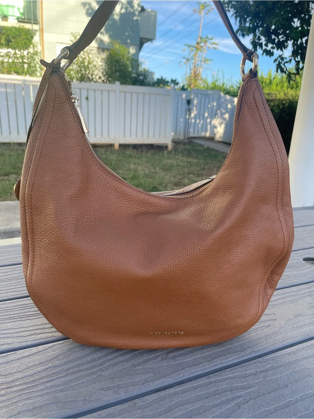 Michael Kors Cognac Pebbled Leather Hobo Bag